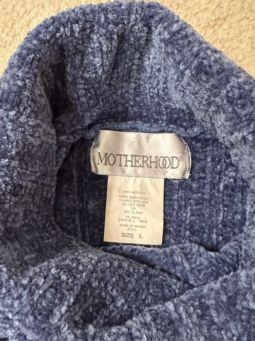 Motherhood Navy Blue Cable Turtleneck Sweater